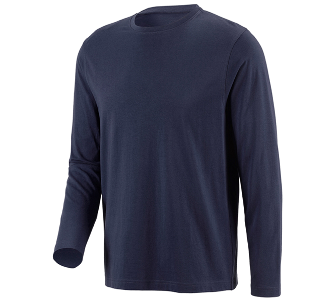 Vue principale, Hommes, e.s. Longsleeve cotton, bleu foncé