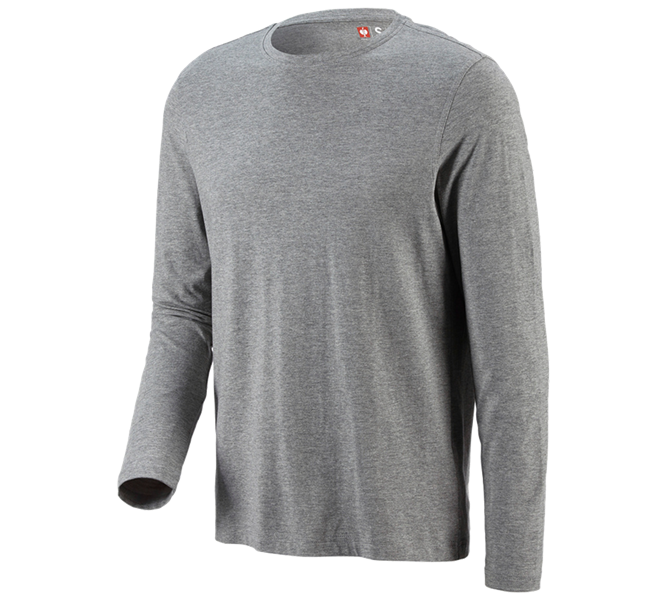 Vue principale, Hommes, e.s. Longsleeve cotton, gris mélange