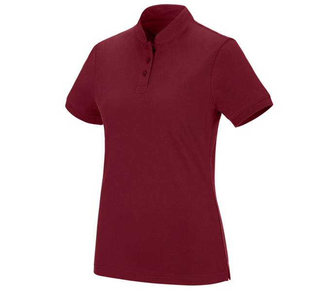 Hauptansicht, Basics, e.s. Polo-Shirt cotton Mandarin, Damen, rubin