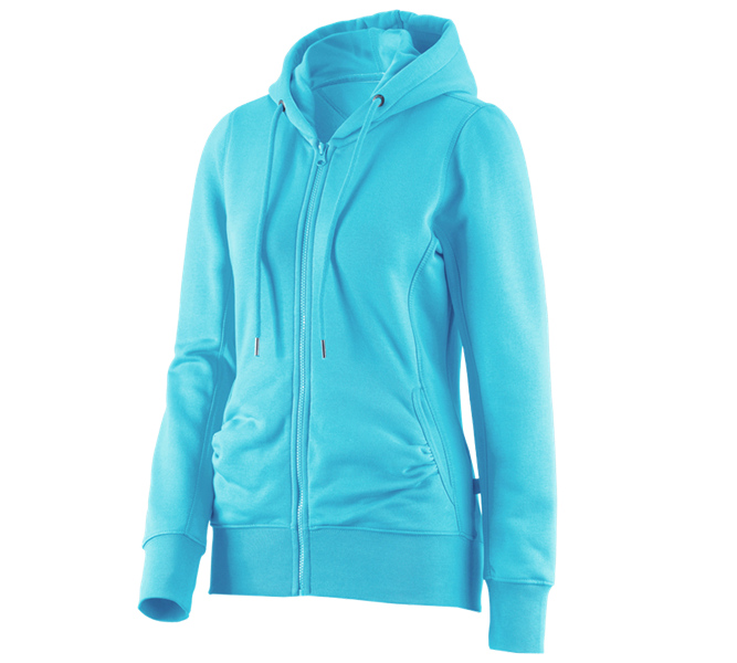 Vue principale, Hauts, e.s. Hoody sweat zippé poly cotton, femmes, bleu capri