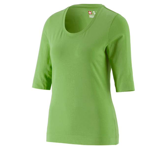 Vue principale, Aperçu des collections e.s., e.s. Shirt à manches 3/4 cotton stretch, femmes, vert d'eau