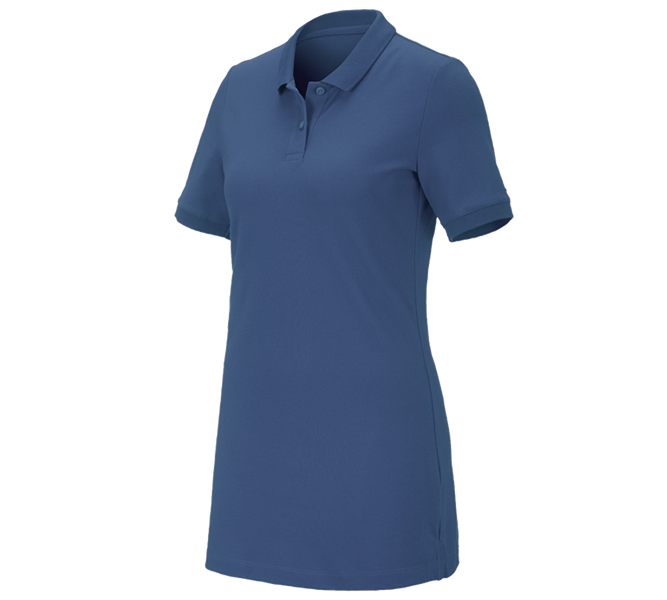 Vue principale, Femmes, e.s. Pique-Polo cotton stretch, femmes, long fit, cobalt