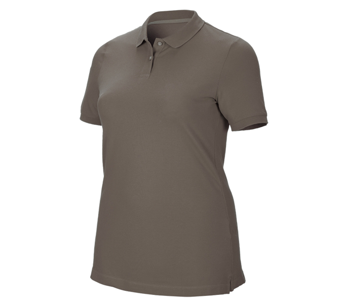 Vue principale, Vêtements, e.s. Pique-Polo cotton stretch, femmes, plus fit, pierre