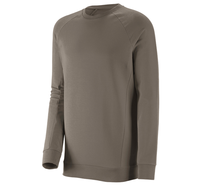 Vue principale, Aperçu des collections e.s., e.s. Sweatshirt cotton stretch, long fit, pierre