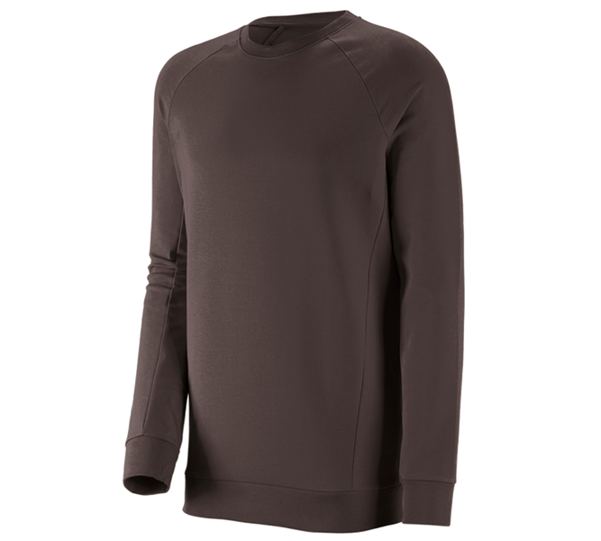 Hauptansicht, Sweats | Hoodies, e.s. Sweatshirt cotton stretch, long fit, kastanie