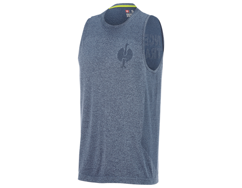 Vue principale, e.s.trail, Chemise Athletik seamless e.s.trail, bleu profond mélange