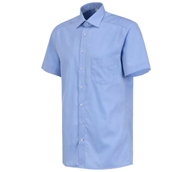 Vue principale, Basics, Chemise de travail e.s.comfort, à manches courtes, bleu clair mélange