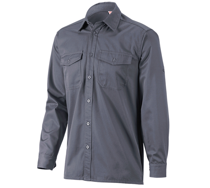 Vue principale, e.s.classic, Chemise de travail e.s.classic, à manches longues, gris