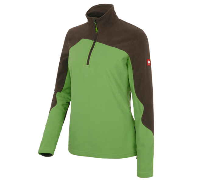 Vue principale, Aperçu des collections e.s., Pull camionneur polaire e.s.motion 2020, femmes, vert d'eau/marron