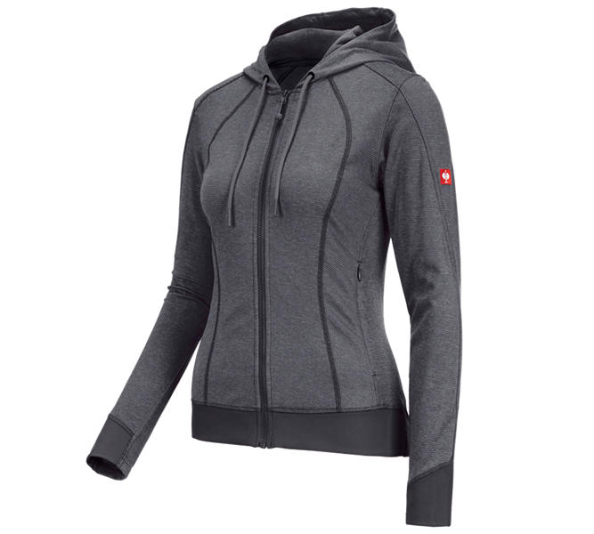 Hauptansicht, Damen, e.s. Funktions Kapuzenjacke stripe, Damen, anthrazit