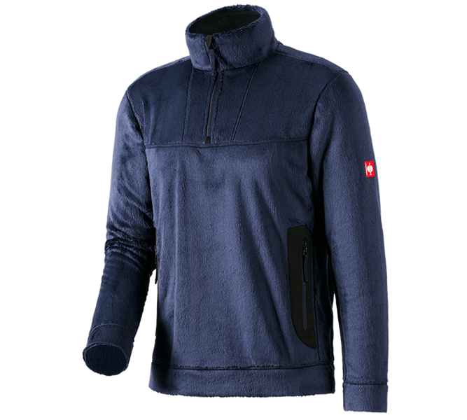 Vue principale, Pulls | Pulls camionneur, e.s. Pull camionneur Highloft, bleu foncé/noir