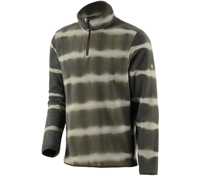 Vue principale, e.s.motion ten, Pull en laine polaire tie-dye e.s.motion ten, vert camouflage/vert marais