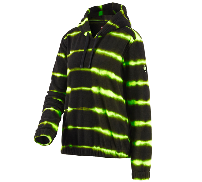 Hauptansicht, Bekleidung, Fleece Hoody tie-dye e.s.motion ten, Damen, schwarz/warngelb