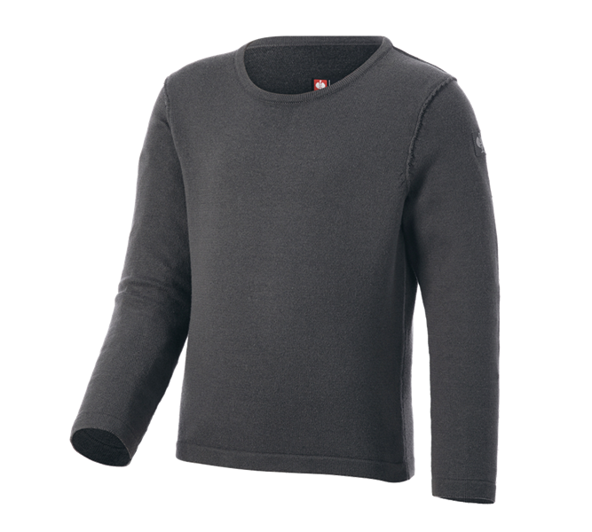 Vue principale, Vêtements, Pullover à col rond e.s.iconic, enfants, gris carbone
