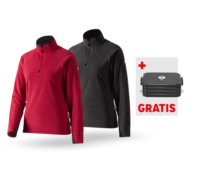 Hauptansicht, Bekleidung, SET: 2x Microfleece Troyer dryplexx, Damen, rot