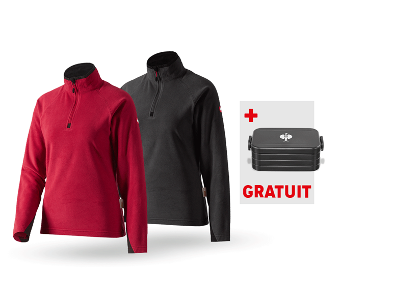 Vue principale, Vêtements, KIT : 2x Pull camionneur e.laine pol.dryplexx®,fem, rouge