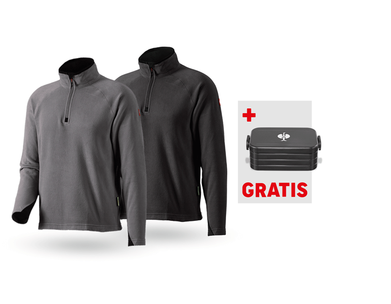 Hauptansicht, Bekleidung, SET: 2x Microfleece Troyer dryplexx® micro, anthrazit