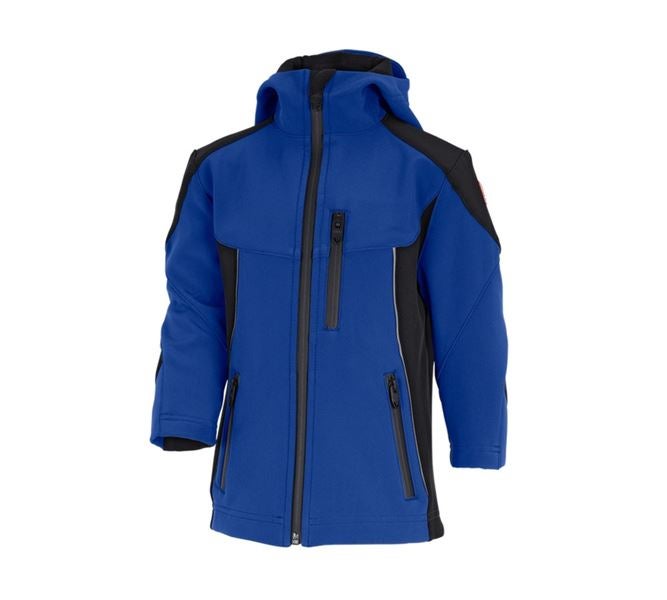 Vue principale, Vêtements, Veste softshell e.s.vision, enfants, bleu royal/noir