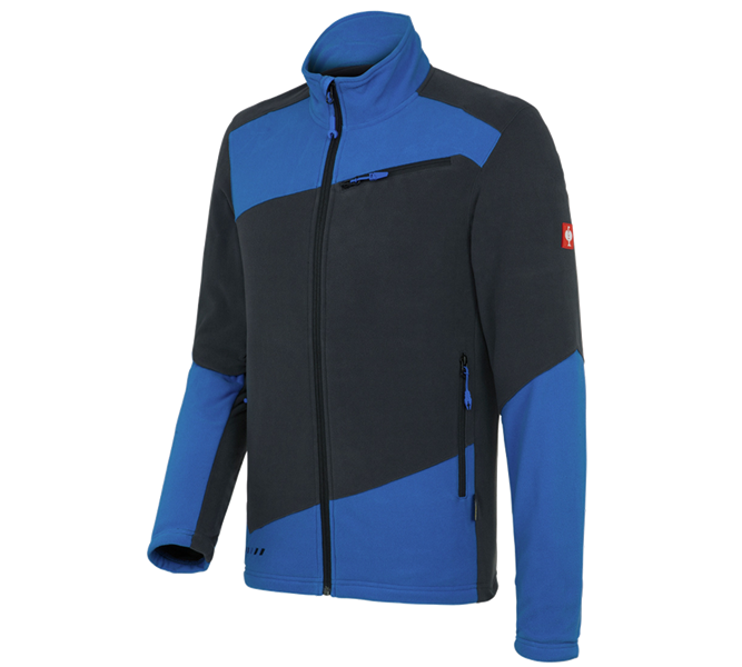 Vue principale, e.s.motion 2020, Veste en laine polaire e.s.motion 2020, graphite/bleu gentiane