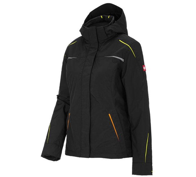 Hauptansicht, Damen, 3 in 1 Funktionsjacke e.s.motion 2020, Damen, schwarz/warngelb/warnorange