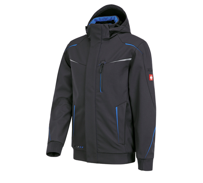 Vue principale, Vêtements, Veste softshell d'hiver e.s.motion 2020, hommes, graphite/bleu gentiane