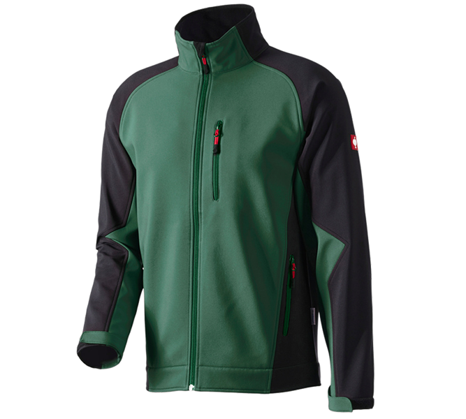 Vue principale, Horti-/ Sylvi-/ Agriculture, Veste Softshell dryplexx® softlight, vert/noir