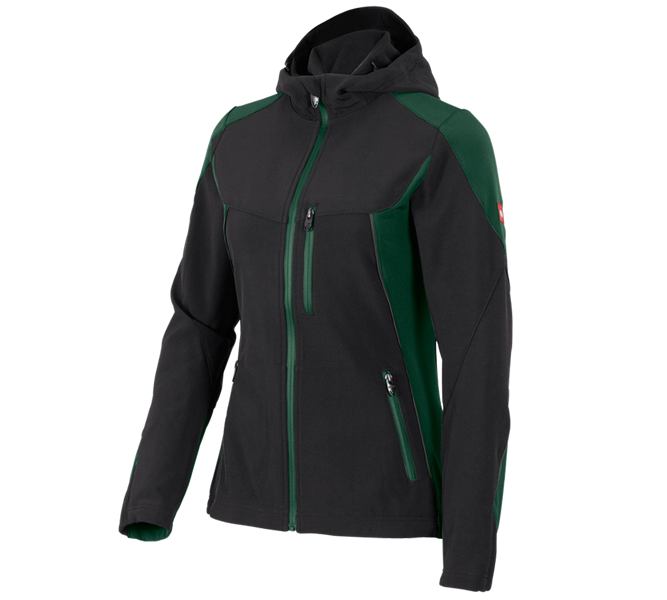 Vue principale, Horti-/ Sylvi-/ Agriculture, Veste Softshell e.s.vision, femmes, noir/vert