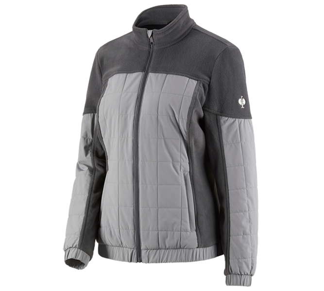 Hauptansicht, Jacken, Hybrid Fleecejacke e.s.concrete, Damen, anthrazit/perlgrau
