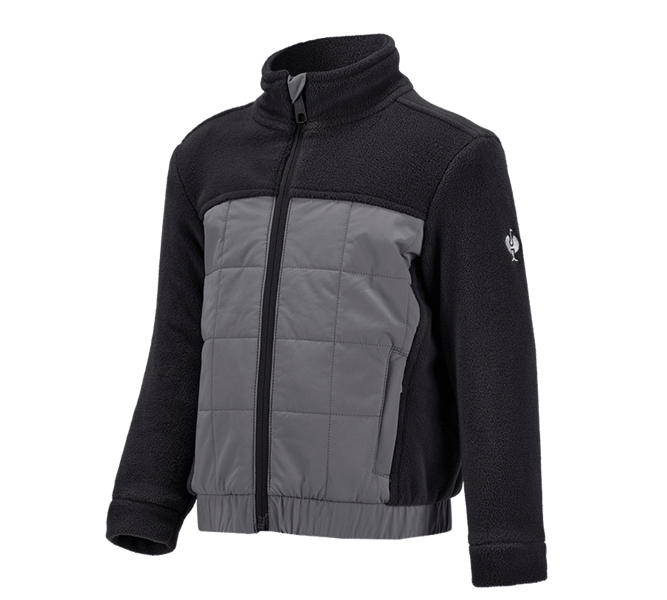 Vue principale, Vêtements, Veste en laine polaire hybride e.s.concrete,enfant, noir/gris basalte