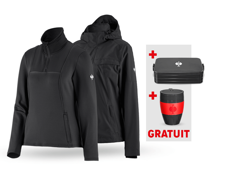 Vue principale, Sets de Noël, KIT : Veste pluie+Pull cam.fonct. e.s.concrete, f., noir