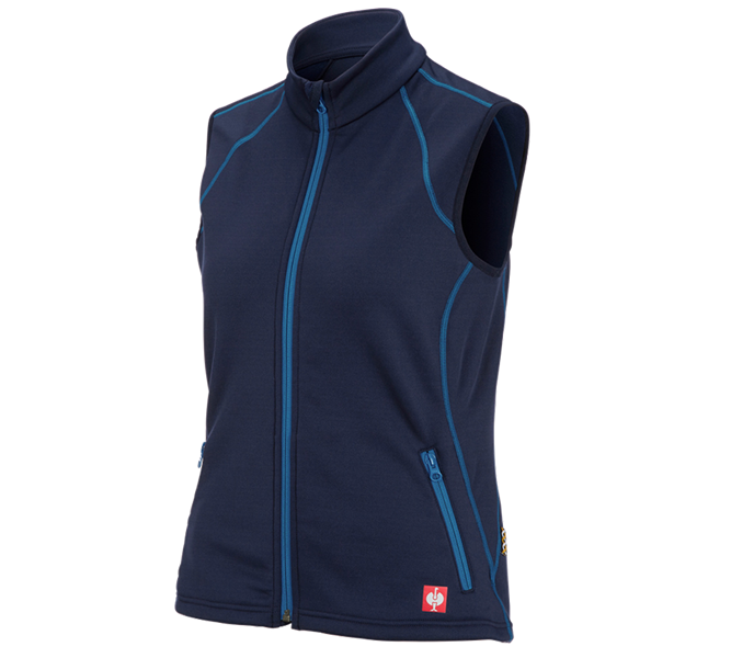Vue principale, Aperçu des collections e.s., Gilet thermo stretch e.s.motion 2020, femmes, bleu foncé/atoll