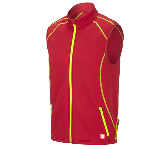 Vue principale, Vêtements, Gilet thermo stretch e.s.motion 2020, rouge vif/jaune fluo