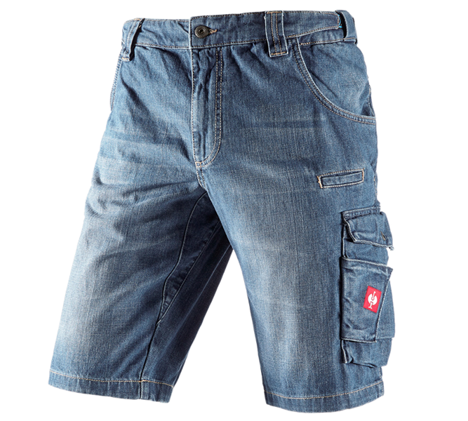 Vue principale, e.s.denim workwear, e.s. Short worker en jeans, stonewashed