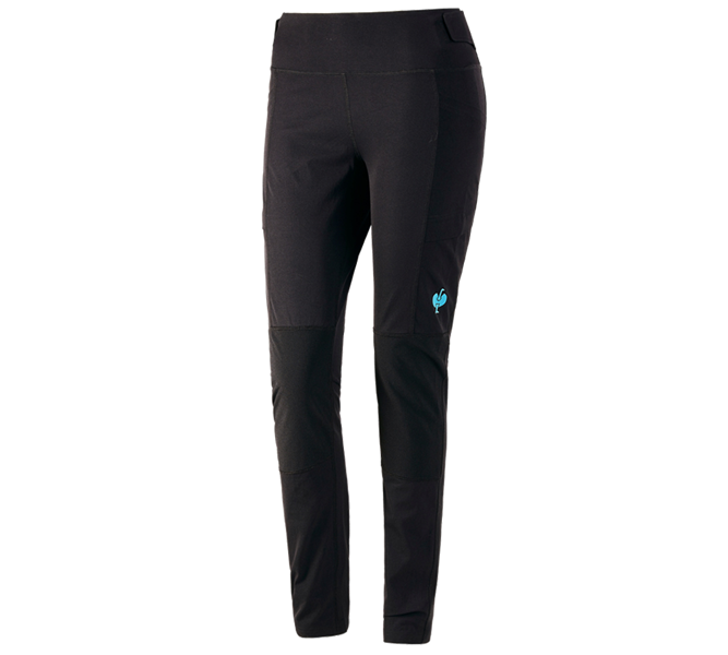 Vue principale, e.s.trail, Collant fonctionnel e.s.trail, femmes, noir/lapis turquoise