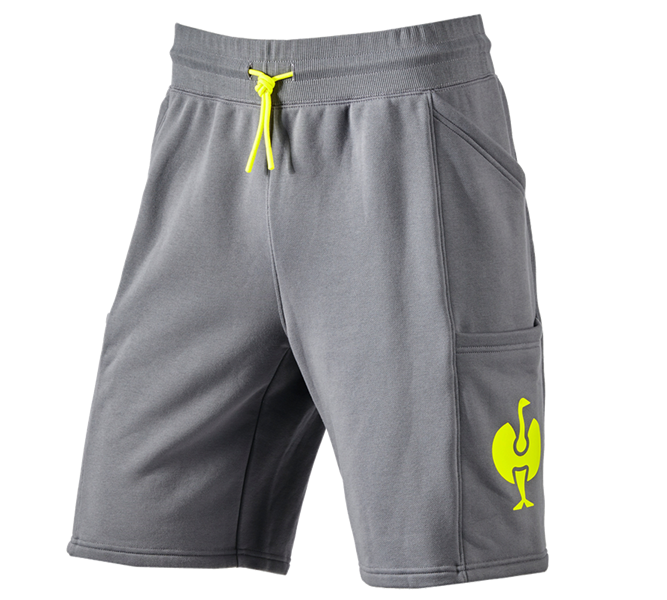 Vue principale, e.s.trail, Sweat short e.s.trail, gris basalte/jaune acide