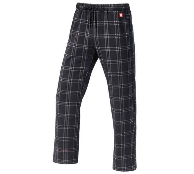 Vue principale, Vêtements, e.s. Pantalon de pyjama à carreaux, noir/gris basalte