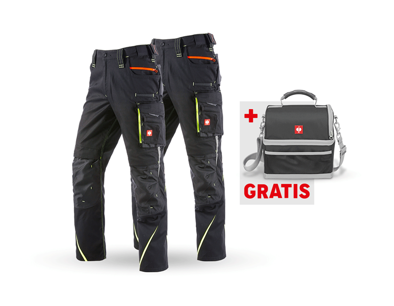 Hauptansicht, Hosen, SET: Bundhose + Winter Bundhose e.s.motion 2020, schwarz/warngelb/warnorange