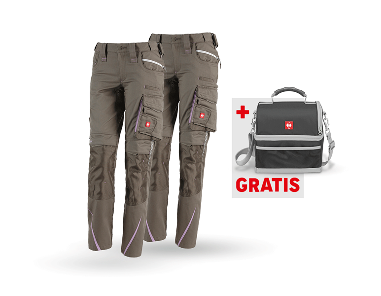 Hauptansicht, SALE, SET: Damenhose + Winter Damenhose e.s.motion 2020, stein/lavendel