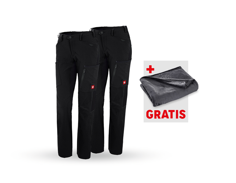 Hauptansicht, SALE, SET: 2x Cargohose e.s.vision stretch, Damen, schwarz