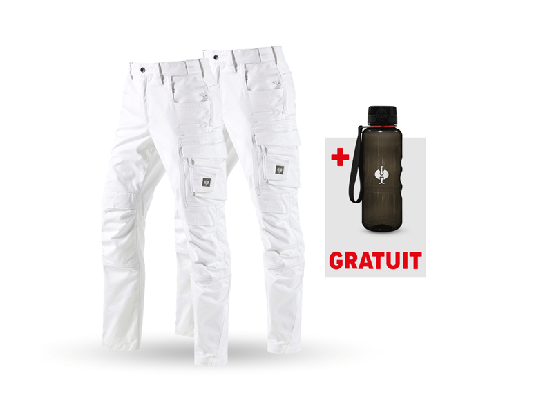 Vue principale, Vêtements, KIT : 2x Pantalon à taille élas. e.s.motion ten, blanc