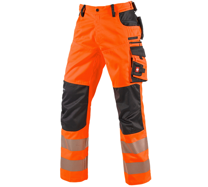 Vue principale, Vêtements, Pantalon à taille élastique de signal. e.s.motion, orange fluo/anthracite