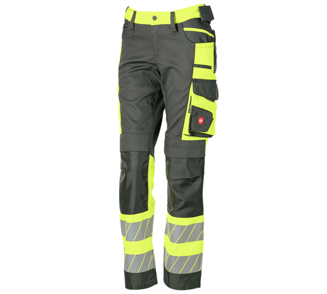 Vue principale, Femmes, Pantalon à taille él.signal. e.s.motion 24/7,femm., anthracite/jaune fluo