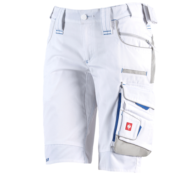 Vue principale, Vêtements, Short e.s.motion 2020, femmes, blanc/bleu gentiane