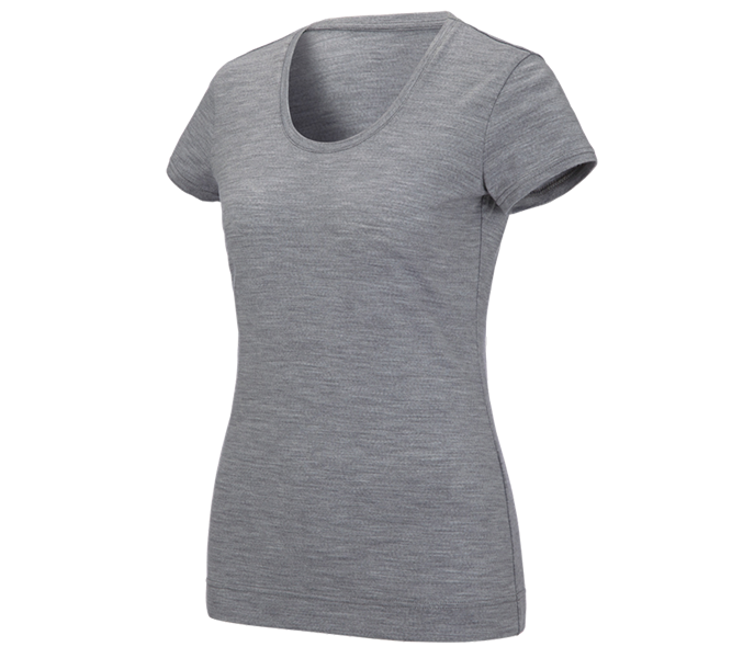 Hauptansicht, T-Shirts, e.s. T-Shirt Merino light, Damen, graumeliert