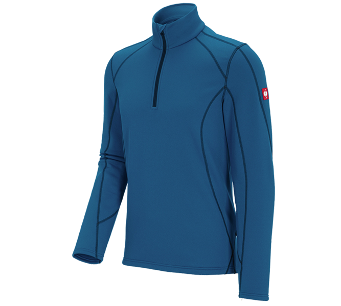 Vue principale, Installateurs / Plombier, Pull de fonct. thermo stretch e.s.motion 2020, atoll/bleu foncé