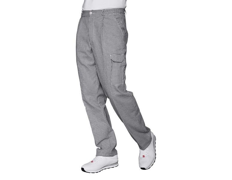 Vue principale, Pantalons de cuisine, Pantalon de cuisinier et de boulanger Cargo, noir/blanc