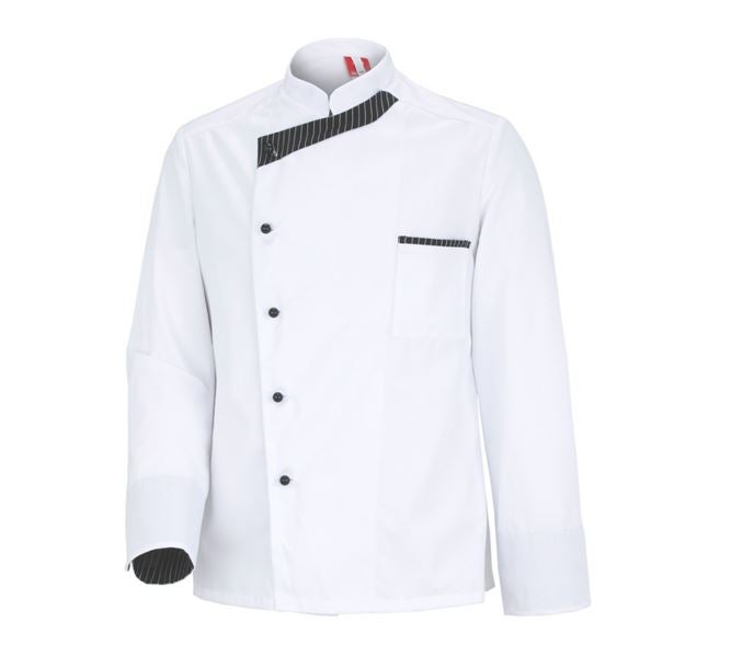 Vue principale, Vestes de cuisine, Veste de cuisinier Elegance, manches longues, blanc/noir