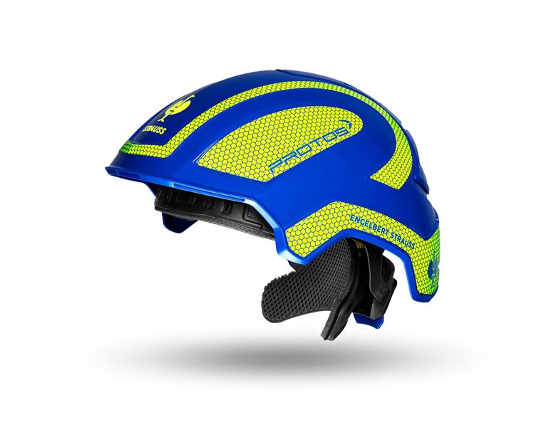 Vue principale, Sécurité au travail, e.s. Casque de travail Protos®, bleu royal/jaune fluo