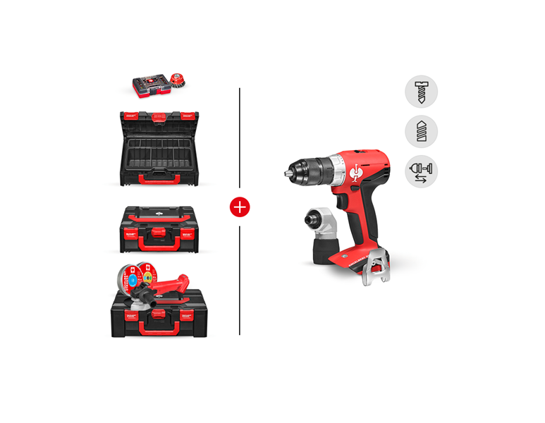 Hauptansicht, Sets, KOMBI-SET 9 + 18,0 V Akku-Multi Bohrschrauber M