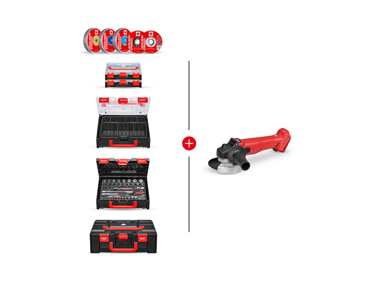 Hauptansicht, Sets, KOMBI-SET 25 + 18,0 V Akku-Winkelschleifer